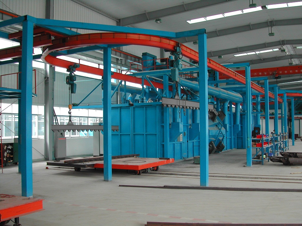 吊鉤通過拋丸機